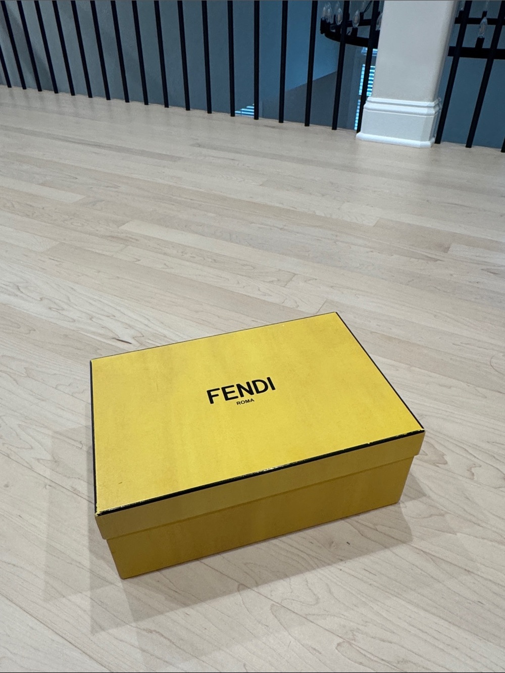 Authentic Fendi Yellow and Black Logo Gift Box